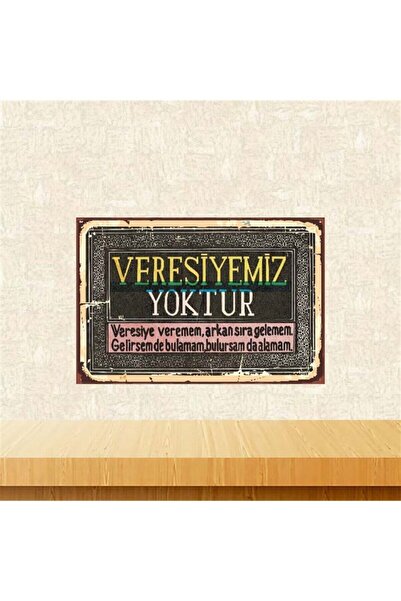 TAKIFİX Veresiyemiz Yoktur 20-30 cm Retro Ahşap Poster Tkfx3949