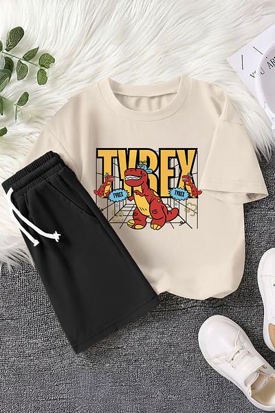 MYADA New Season T-Rex Dinosaur Printed 2-Piece Children's Set 23389