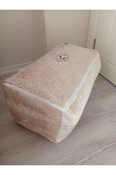 Butik 2'li Yastık Hurcu Kadife Püsküllü Fransız Güpürlü