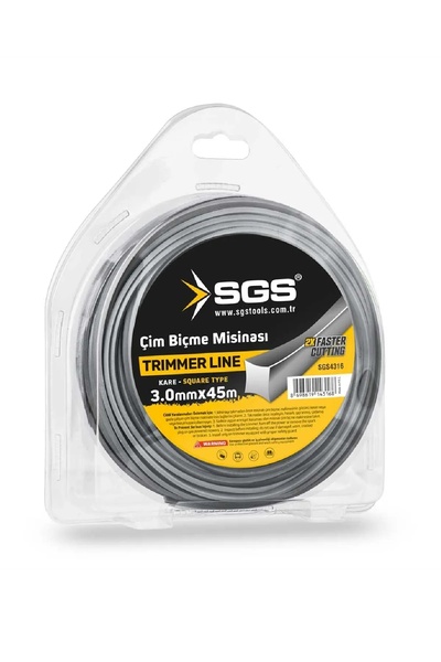 BİTERSE Çim Tırpan Ot Biçme Misinası Kare Gri 3mm 45 Metre SGS4316