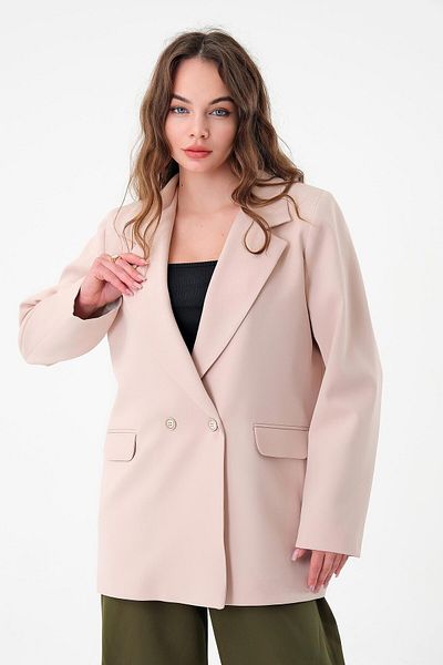 Hazel Stone Double Button Blazer Jacket