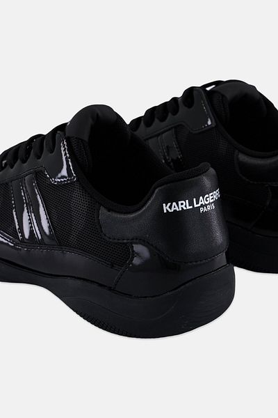 Karl Lagerfeld Men Medium Camo Trim Lace Up Sneakers Shoes, Black