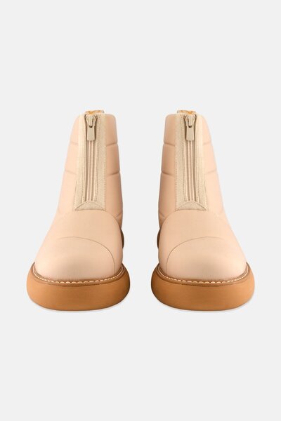 Toms Women Alpargata Mallow Puffer Zipper Closure Ankle Boots, Beige