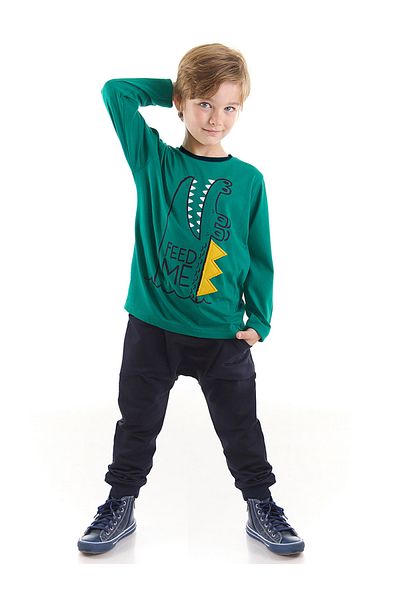 Denokids Feed Me T-Shirt-Hosen-Set für Jungen