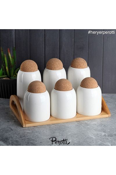 MadaMelya 13085 Cork Cork Lid 6 Spice Rack