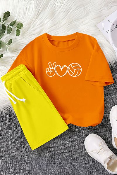 MYADA Premium Peace in Volleyboll Printed 2-Piece Children's Set 23383