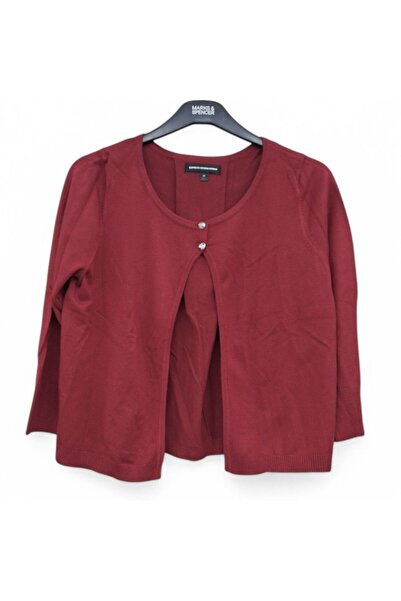 KLASTARZ S M TRİKO EXPRESS DESİGN STUDİO KALİTELİ BORDO DÜĞME DETAYLI BEL HİZ...