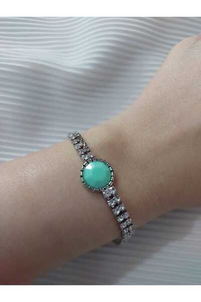 Avcıoğlu Aksesuar اسوارة نسائية حجر واحد موديل دائري حجر كريستال زركون اسوارة...