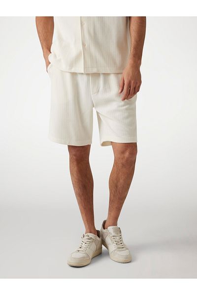 Guess Baron Textured Knit Shorts Ανδρικό λευκό σορτς M5gd41kcry0-g047