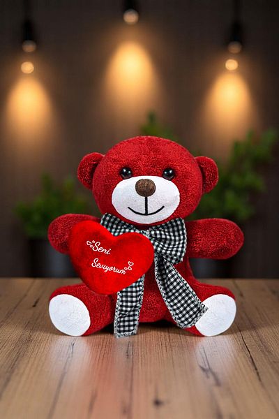 Canestar Special Design Bow Tie and Heart Details Special Gift for Lovers - Plush Bear