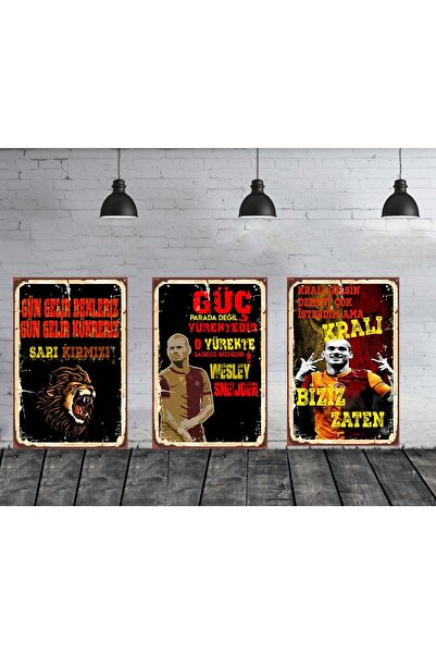 Home Wesley Sneijder 3 Adet 20 X30 Mdf Tablo Seti