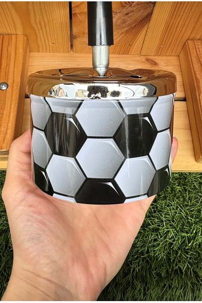 panda hediyelik Μεταλλικό Πιεστικό Τασάκι με μοτίβο μπάλας ποδοσφαίρου
