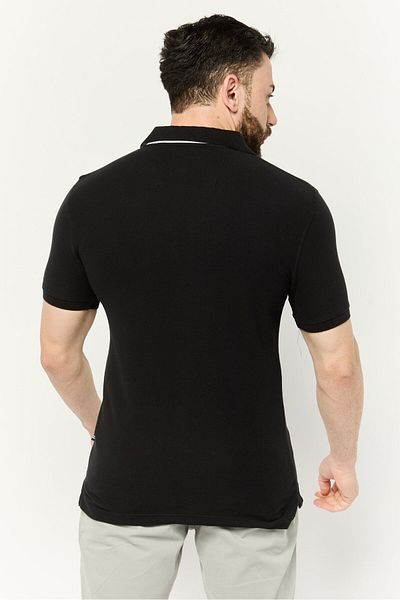 Nautica Men Slim Fit Embroidered Logo Short Sleeve Polo Shirt, Black