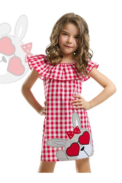 Denokids Kariertes Sommerkleid für Mädchen mit Herzbrille