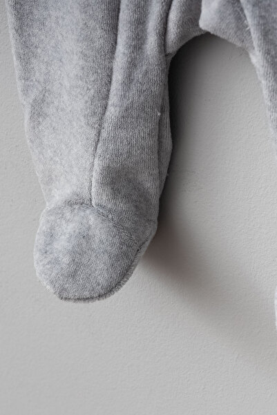 Bebitof Cute Starry Bear Patterned Cotton Velvet Jumpsuit