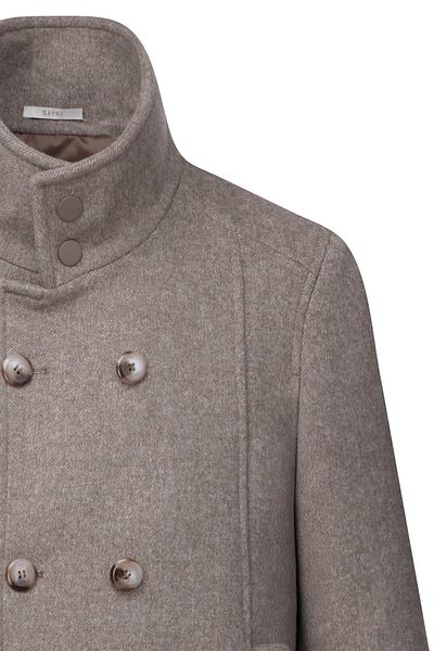 Hatemoğlu Brown Slim Fit Double Breasted Woolen Cashmere Coat