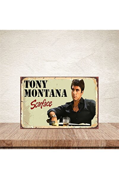 TAKIFİX Tony Montana Retro Ahşap Poster 20x30 cm