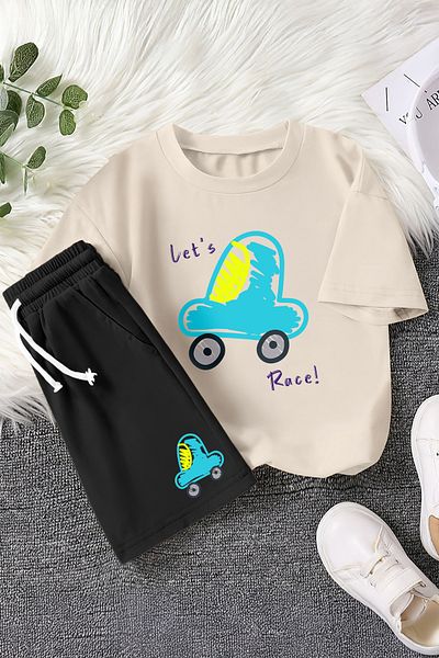 MYADA New Season Let's Race Car Printed 2-Piece Children's Set 23465