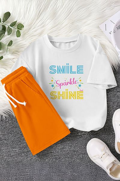 MYADA New Season Smile Sparkle Shine Printed 2-Piece Children's Set 23379