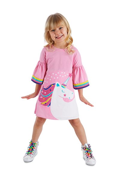 Denokids Einhorn-Stern-Mädchenkleid