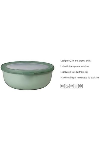 DERİK Htsp Set Cirqula Round 3 Piece Round Storage Container (350+750+1250) - Nordic Denim Shmd Al 1122015