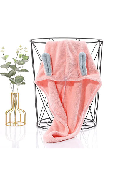 SB SizinBazar Pembe Pamuklu Saç Kurulama Bonesi Baş Havlu Saç Bonesi- Pamuklu...