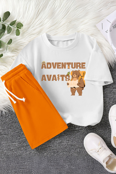 MYADA Новий сезон Пригодницький ведмедик з принтом, дитячий комплект 2 шт. 23376