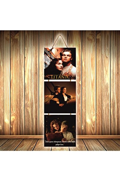 hazalshop Τριπλή ρετρό ξύλινη αφίσα με σχέδιο Titanic Ü360