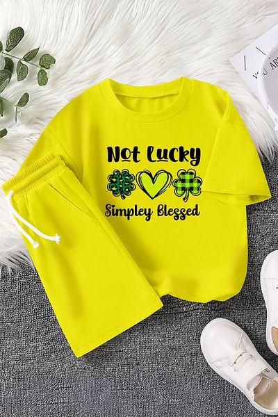 MYADA Premium Blessed as Lucky Printed 2-Piece Children's Set 23451