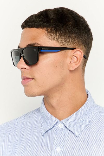 Timberland Men TB934201D60 Square Sunglasses, Black