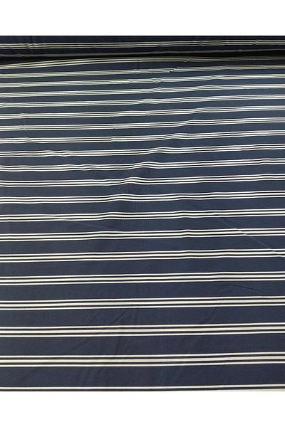 Kumaş Parça Βαμβακερό Συνθετικό Μικτό Ύφανση Navy Blue Ecru Ριγέ Πλάτος: 145 cm