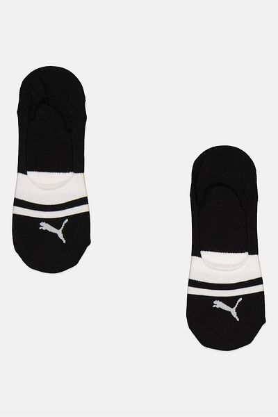 Puma Men 2 Pair Anti-slip Heel Socks, Black/white
