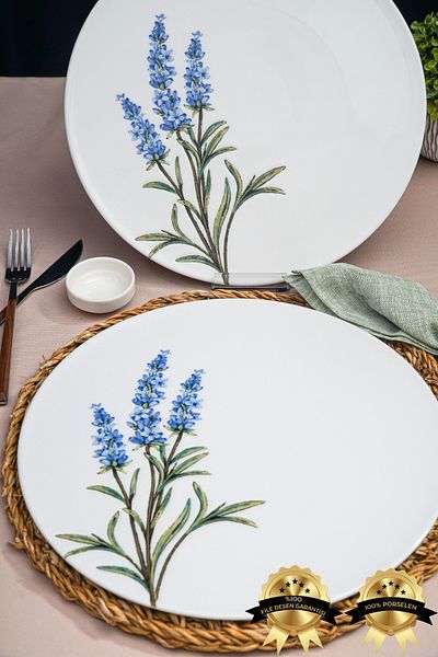 Heda Porselen Lavender 32cm 2-Pack Porcelain Pizza Plate