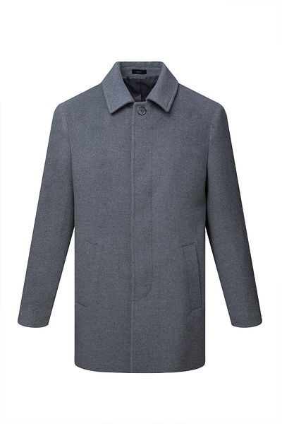Hatemoğlu Gray Regular Fit Baby Collar Woolen Cashmere Coat