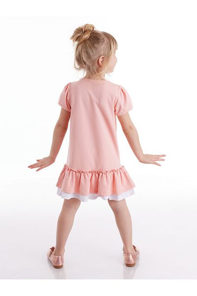 Denokids Rosa Rüschen Mädchen Sommerkleid aus gekämmter Baumwolle