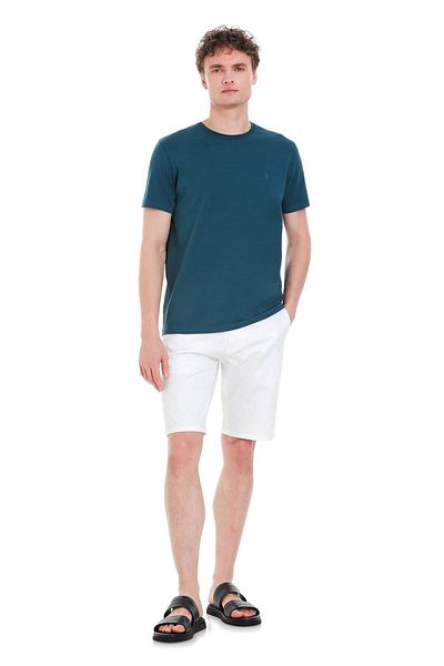 Hatemoğlu Βαμβακερό μπλουζάκι indigo Regular Fit Crew Neck
