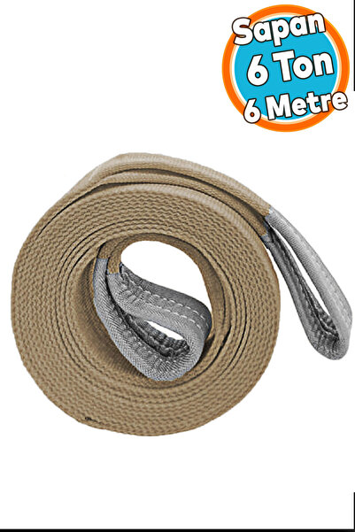 NZB Yük Kaldırma Sapan Polyester Spanzet 6 Ton 6 Metre Kahve Sağlam Taşıma İn...