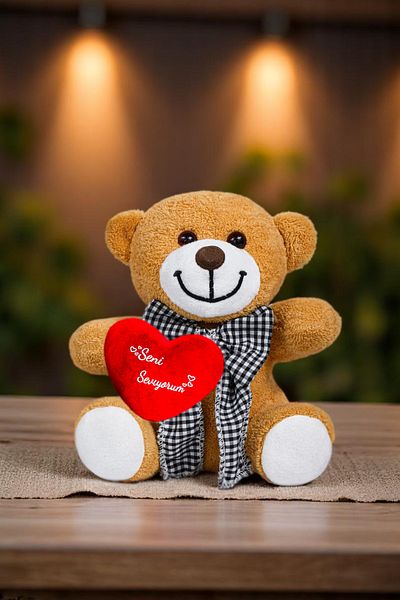Canestar Special Design Bow Tie and Heart Details Special Gift for Lovers - Plush Bear