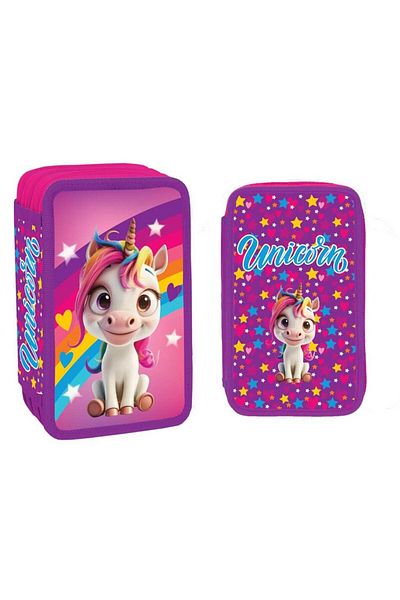 Top Model Unicorn 3-zipper Pencil Case, Unequipped