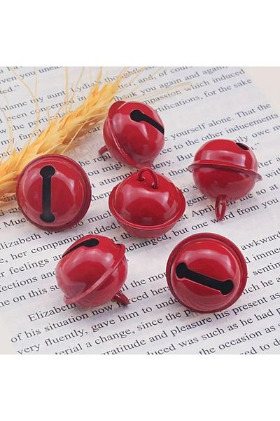 OZN AKSESUAR Red Color Handle Bells, Bells and Leash Bell Cure 20 mm (20 Pcs)