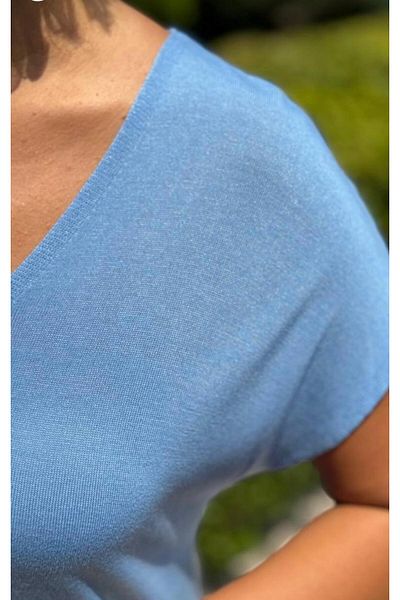 Overbazaar Bluză și tunică mercerizată Bluză cu decolteu în V S/m L/xl Bluză Tunica