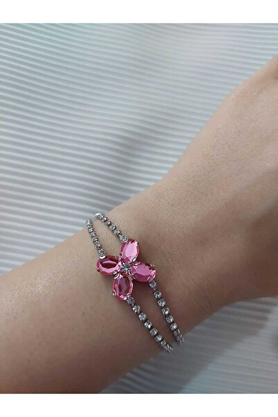 Avcıoğlu Aksesuar اسوارة نسائية مرصعة بالزركون والكريستال والحجر البيضاوي الم...