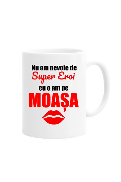 OEM Cană albă personalizată „Nu am nevoie de supereroi, am moașa”, Inovatix®....
