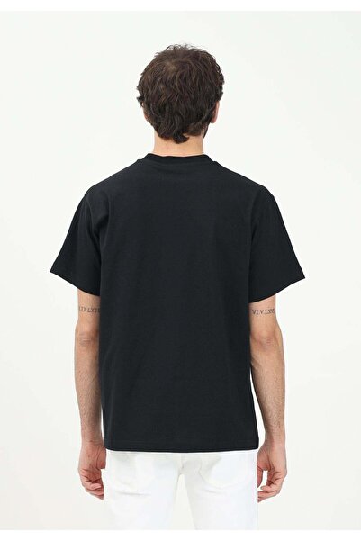 Versace Men's Round Neck Short Sleeve Collar Logo Detailed Black T-Shirt 78Gahe03Cj00E-899