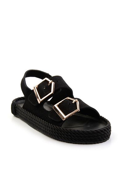 Bambi Black Leather Women's Sandals K05553050001