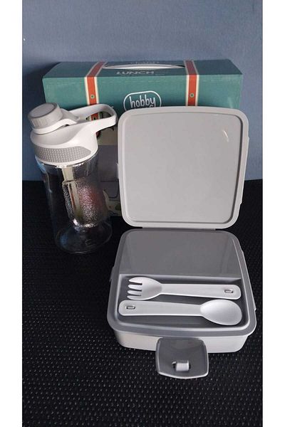 HeiN Hobby Life School Lunch Set Water Bottle and Patterned Lunch Box
