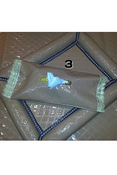 Other Set of 3 Waterproof Fabric Tissue Box and Serving Tray