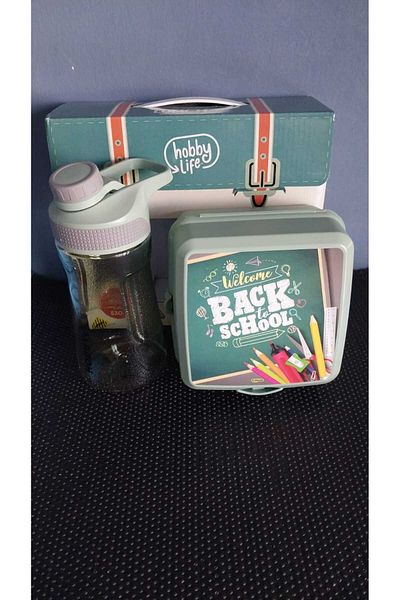 HeiN Hobby Life School Lunch Set Water Bottle and Patterned Lunch Box