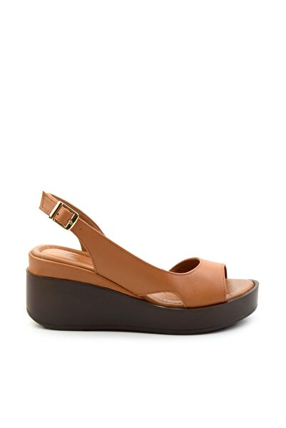 Bambi Taba Leather Kadın Sandalet K05359032503