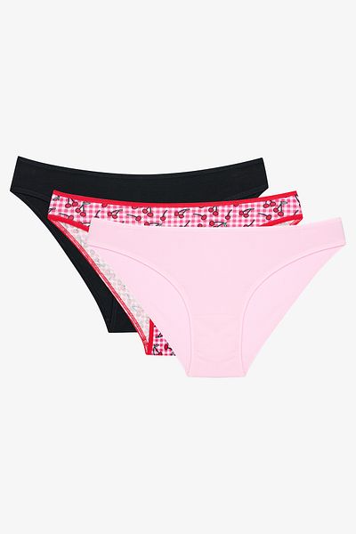 Penti Cherry Kiss 3-teiliges mehrfarbiges Slip-Höschen